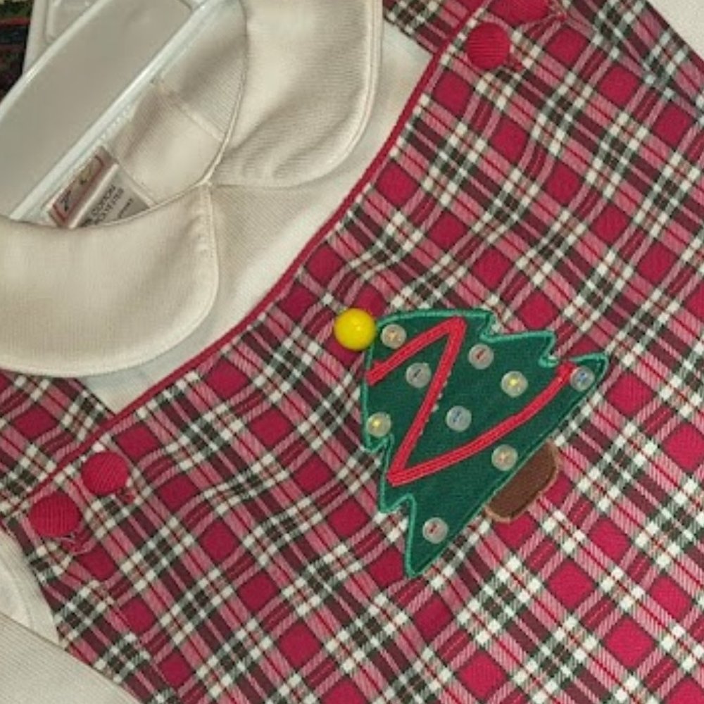Xmas Twins? BOTH/$40.00! Beautiful Toddler Xmas Plaid Overall Sets, 2T